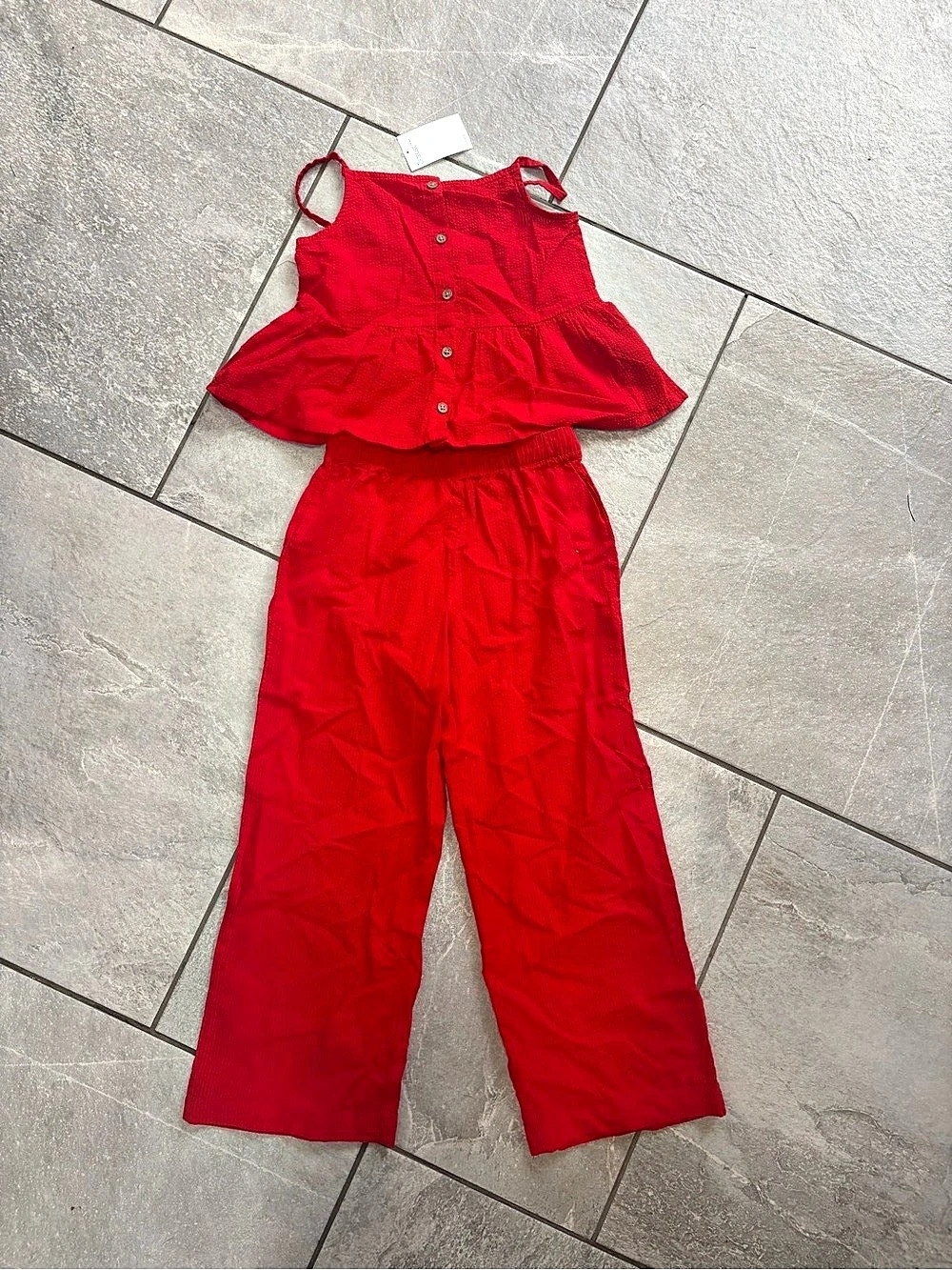 H&M 2-Piece Top and Pants Set Red Girls 7-8Y